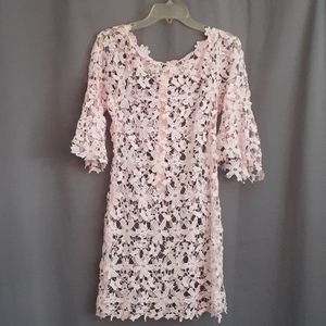 Pink lace and flower dress